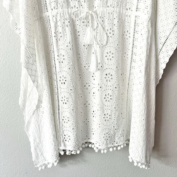 Tommy Bahama White Eyelet Lace Tie Waist Swim Coverup women’s size large/XL - Picture 3 of 12